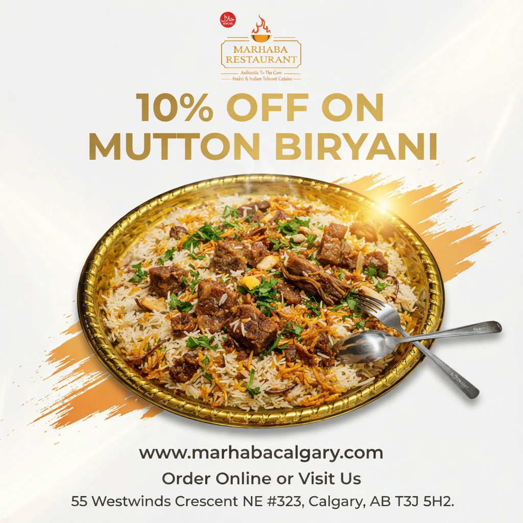 Marhaba Restaurant Calgary Special Offer - Arabic and Indian Halal Food